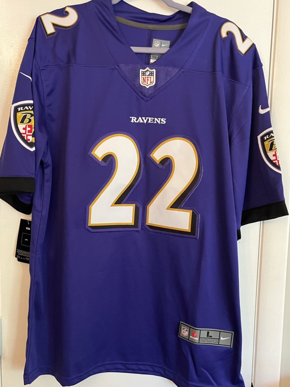 NWT Ravens Derrick Henry #22 Nike Football Game Jersey Purple Sz L